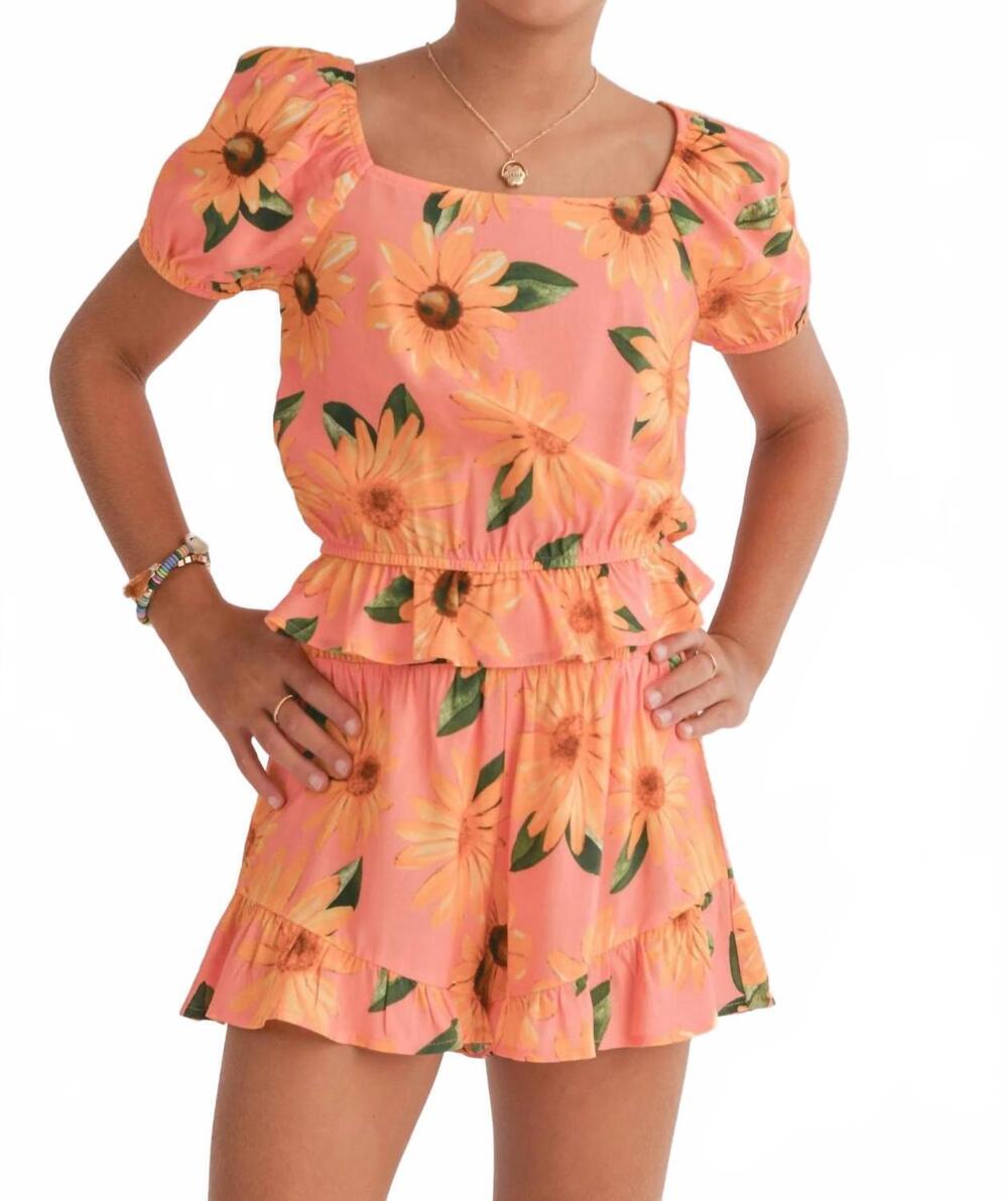 NEW SADIE & SAGE girls vitamin d top in coral pink